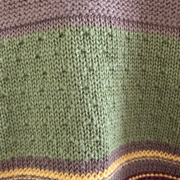 Gorgeous C&B Cardigan-Sz Lg-Tan/Lime/Yellow/Orange - Picture 5 of 13